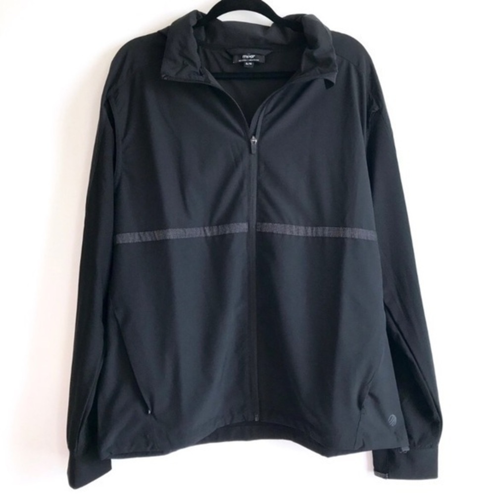 MPG Black Front Zip Windbreaker Jacket Size XL